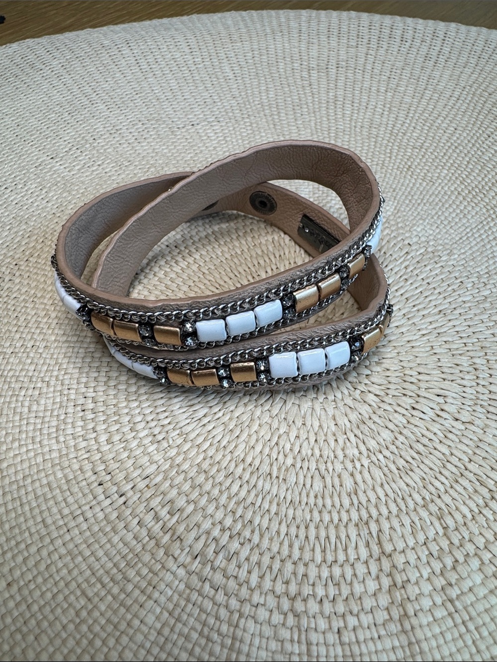 Adjustable Stella&Dot faux leather bracelet